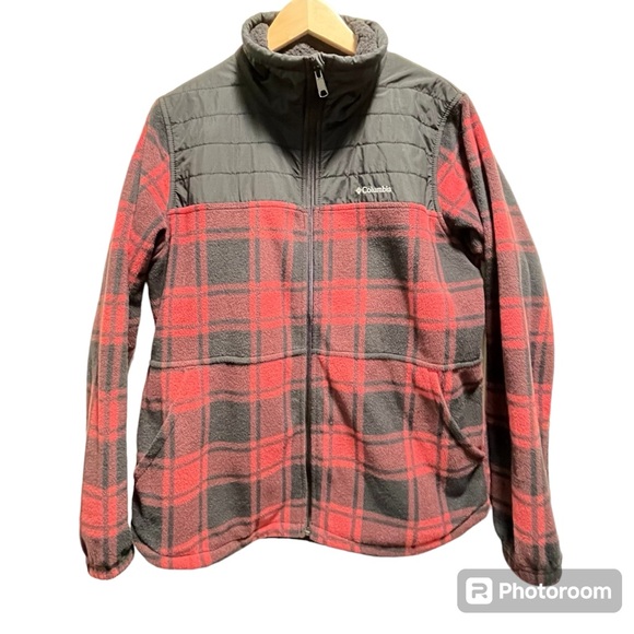 Columbia Sz L Buffalo Plaid Fleece Jacket - Picture 3 of 9